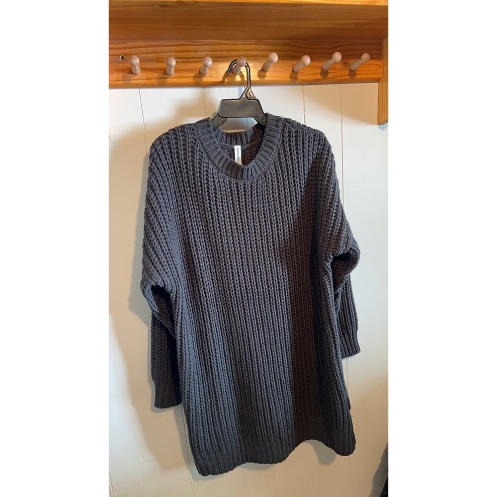 Zenana Premium XL Gray Knit Sweater